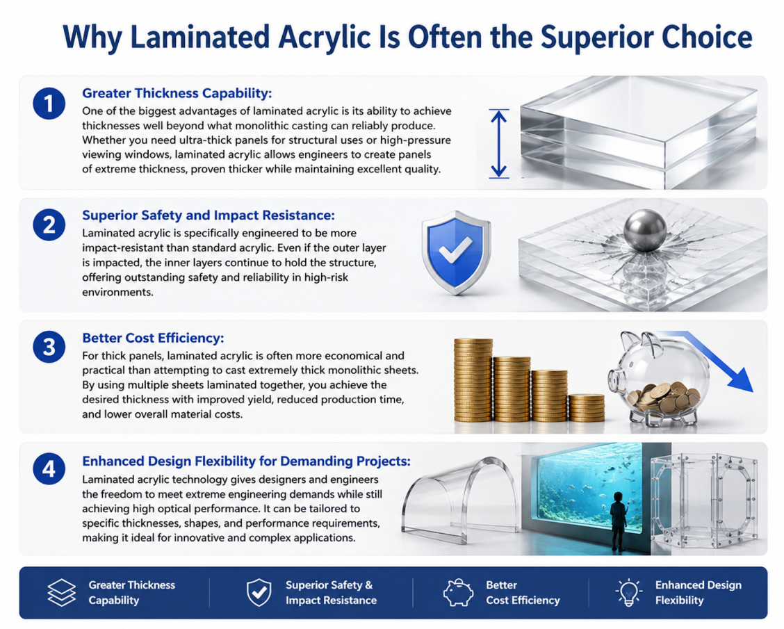 Why Laminated Acrylic Is Often the Superior Choice لماذا غالبًا ما يكون الأكريليك الرقائقي هو الاختيار الأفضل